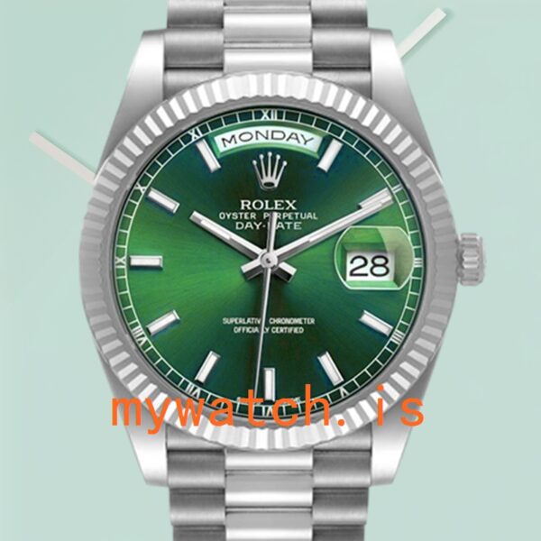 Rolex Day-Date Mens 228239 40mm President Bracelet Green Dial: Genuine vs. Replica