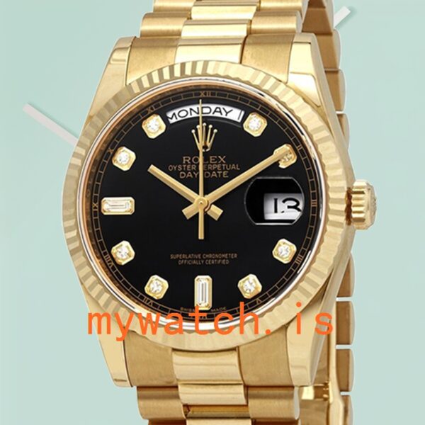 Rolex Day-Date 36mm Mens 118238BKDP Black Dial: A Timeless Masterpiece