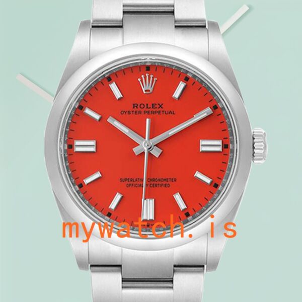 Rolex Oyster Perpetual 36mm Unisex m126000-0007 Coral Red Dial Stainless Steel: Genuine vs. Replica