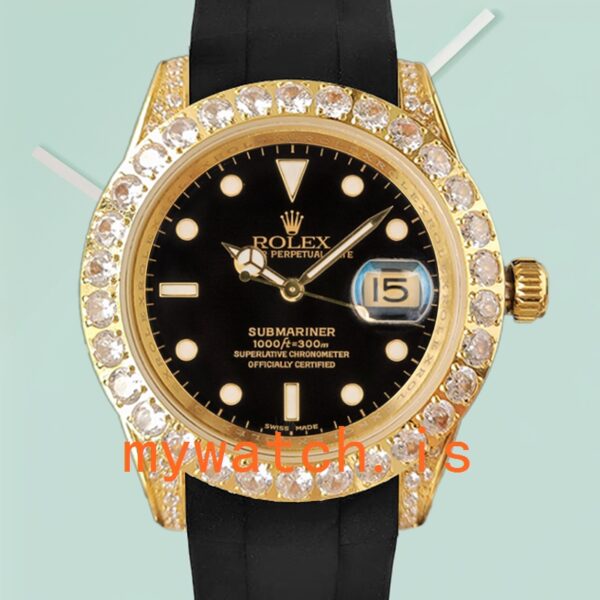 Rolex Submariner 40mm Mens 16613 Rubber Band Gold-tone: Genuine vs. Replica