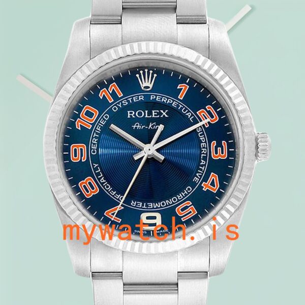 Rolex Air-King 36mm Men’s 114234BLAO Stainless Steel: Genuine vs. Replica